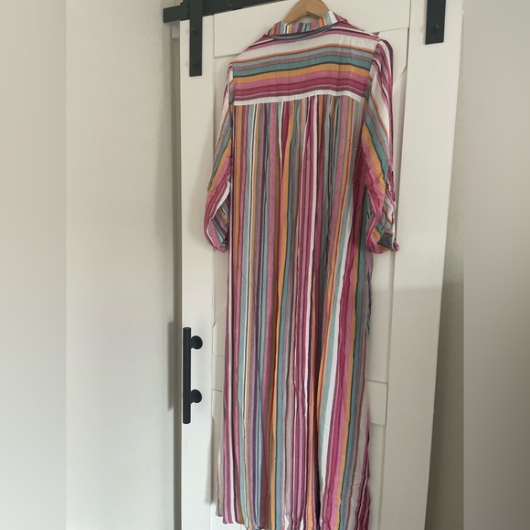 Andree by Unit Boho Embroidered Candy Striped Maxi Dress Duster - Picture 8 of 9